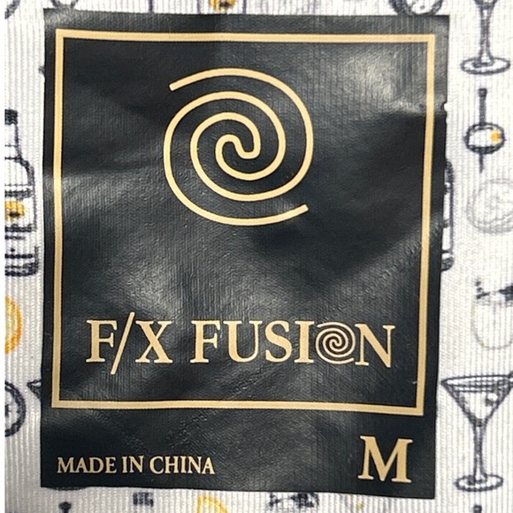 FX Fusion Cocktail Print Golf Polo Shirt Size‎ Medium EUC - Picture 7 of 8